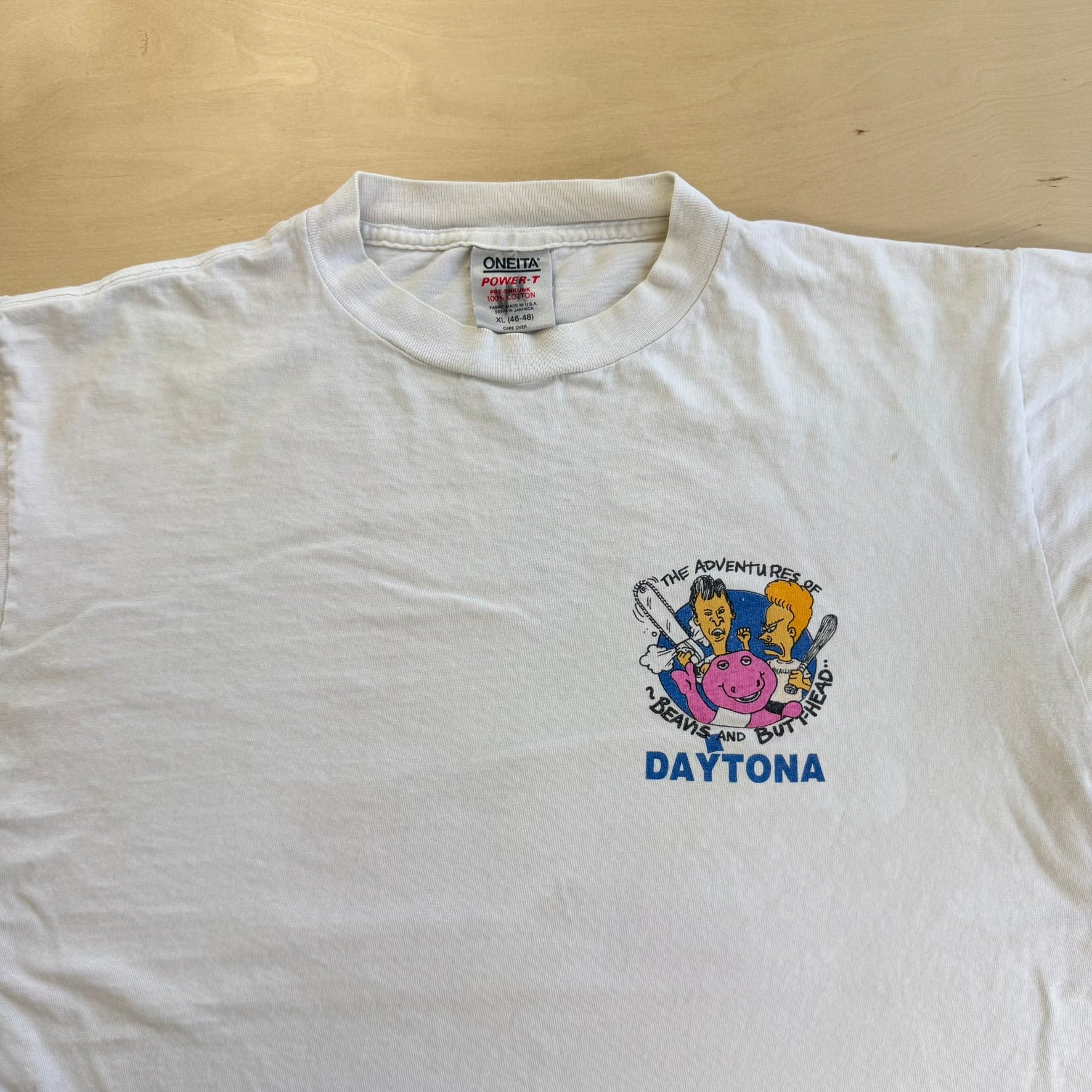J- Vintage '94 The Adventures Of Beavis & Butthead Daytona Spring Break Graphic Single Stitch Tee - XL