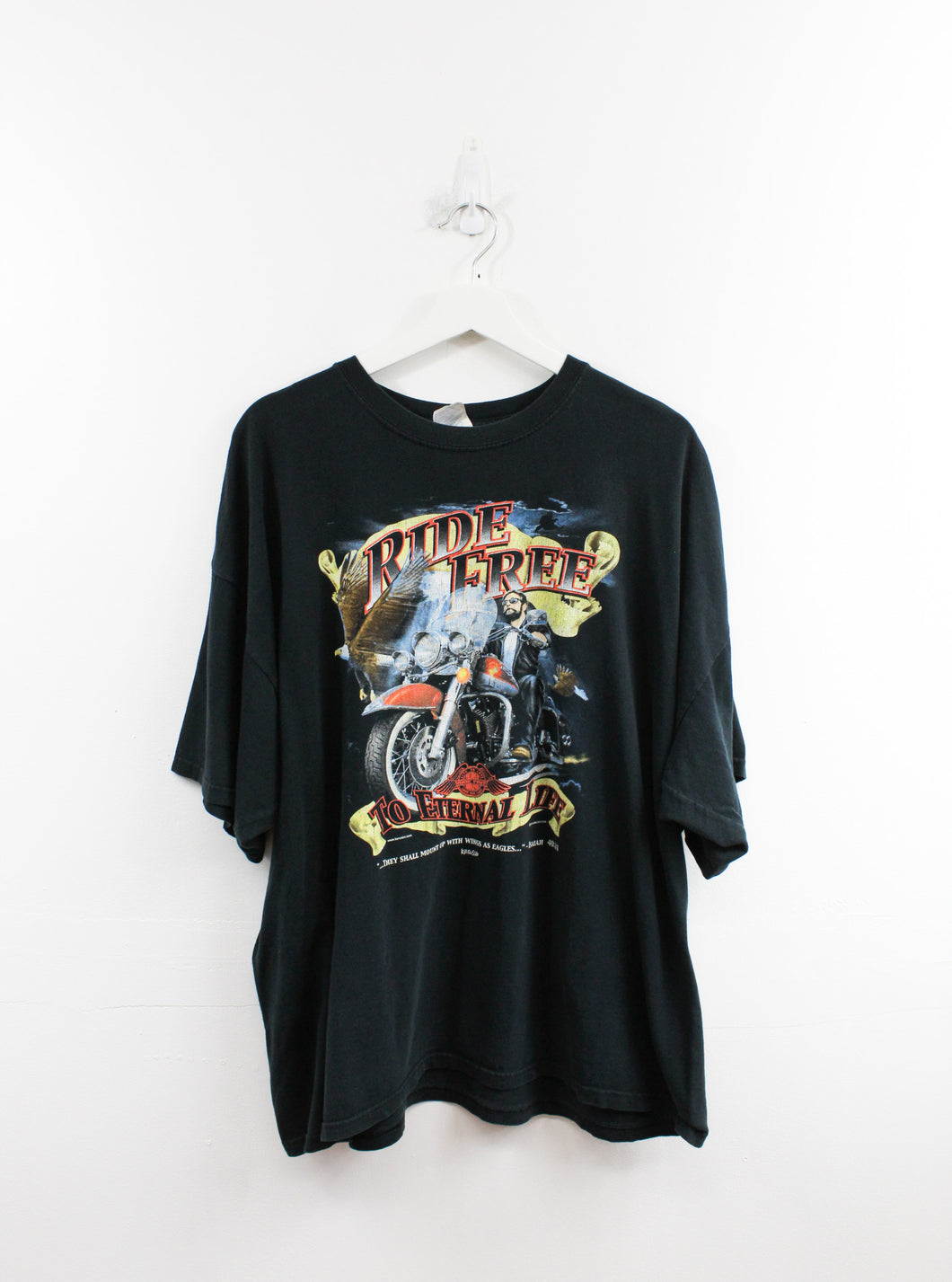 Vintage 2000 Ride Free To Eternal Life Biker Tee