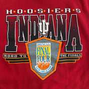 Vintage '93 Indiana Hosiers Road To The Finals NCAA Final Fours Graphic Logo 7 Made In USA Crewneck - XL