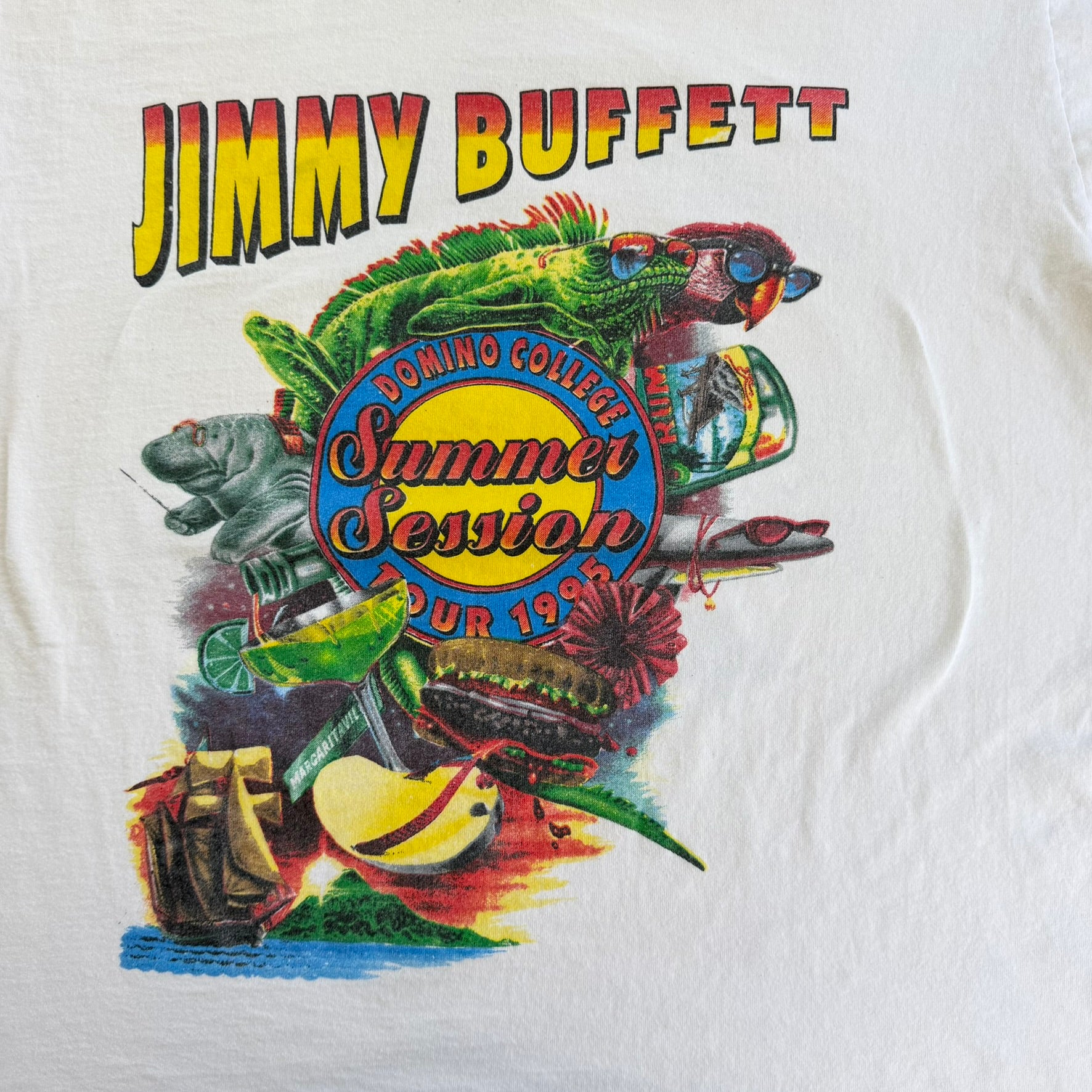 J- Vintage '95 Jimmy Buffet Summer Session Tour Graphic Single Stitch Tee - XL