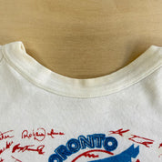 Vintage '93 Toronto Blue Jays MLB World Champions Signatures & Logo Graphic Crewneck - M