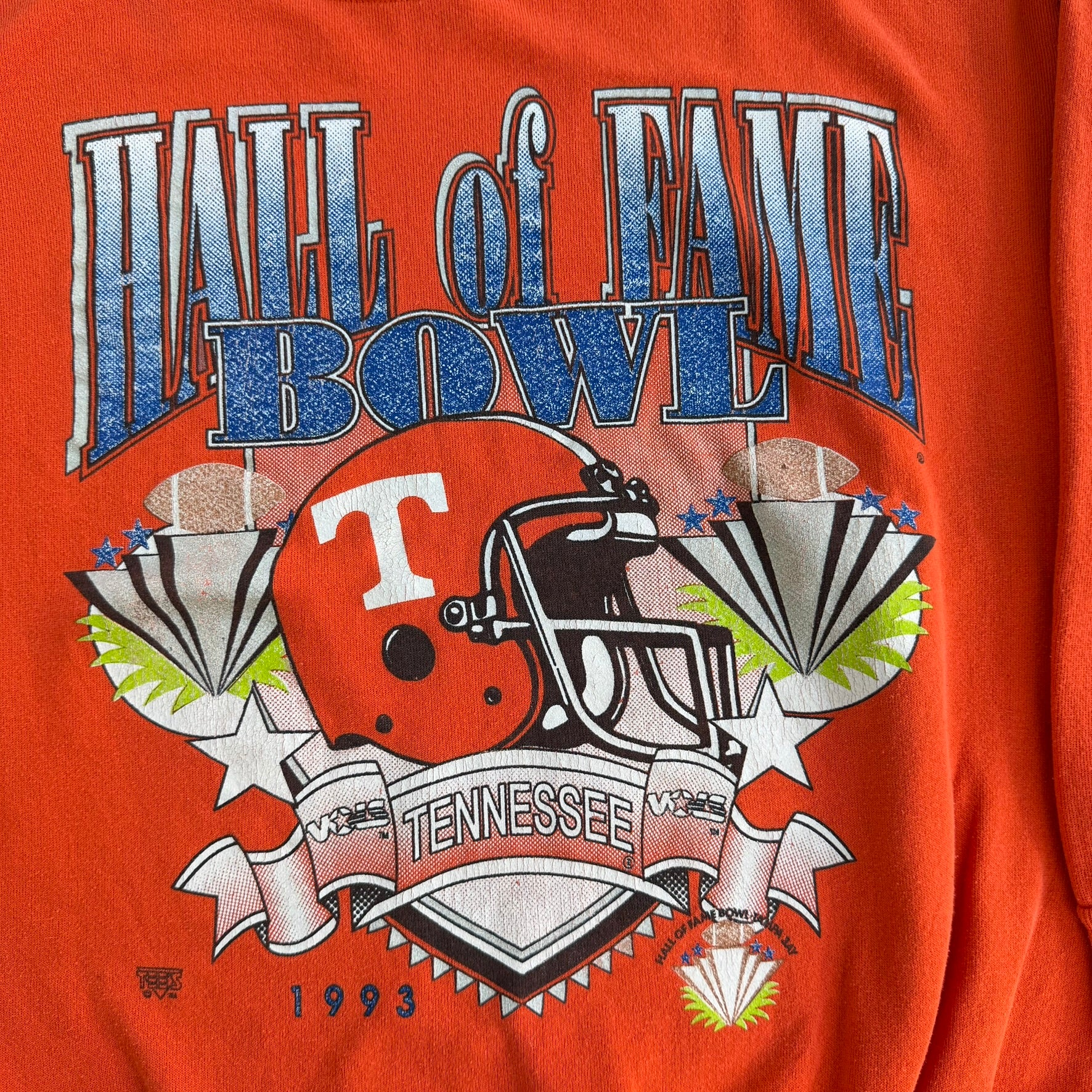 Vintage '93 Tennessee Volunteers Hall Of Fame Bowl Football Made In USA Crewneck - XL