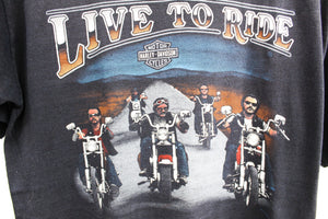 Vintage Harley Davidson Single Stitch Live To Ride Biker Tee