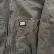 Vintage Big Smith Fleece Lined Hooded Canvas Zip Up Work Jacket - XL