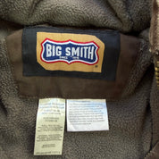 Vintage Big Smith Fleece Lined Hooded Canvas Zip Up Work Jacket - XL
