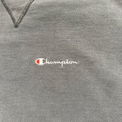 J- Vintage Champion Embroidered Text Black Crewneck - 2XL