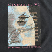 J- Vintage '96 San Jose Film Festival Cinequest 6 Text & Graphic Made In USA Single Stitch Tee - XL