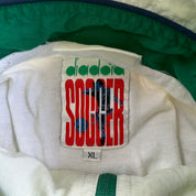 J- Vintage 90s Diadora Soccer Embroidered Text Zip Up Lightweight Jacket - XL
