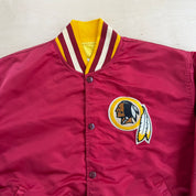 J- Vintage 90s Washington Commanders NFL Starter Embroidered Logo Satin Bomber Jacket - L
