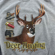 J- Vintage Deer Hunting A Way Of Life Graphic Crewneck - XL
