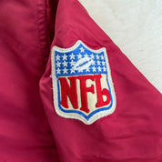 J- Vintage 90s Washington Commanders NFL Starter Embroidered Logo Satin Bomber Jacket - L