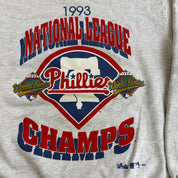 Vintage '93 Philadelphia Phillies MLB Majestic National League Champions Graphic Made In USA Crewneck - XL
