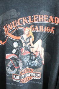 Vintage 2010 Harley Davidson Knuckle head Garage Florida Tee