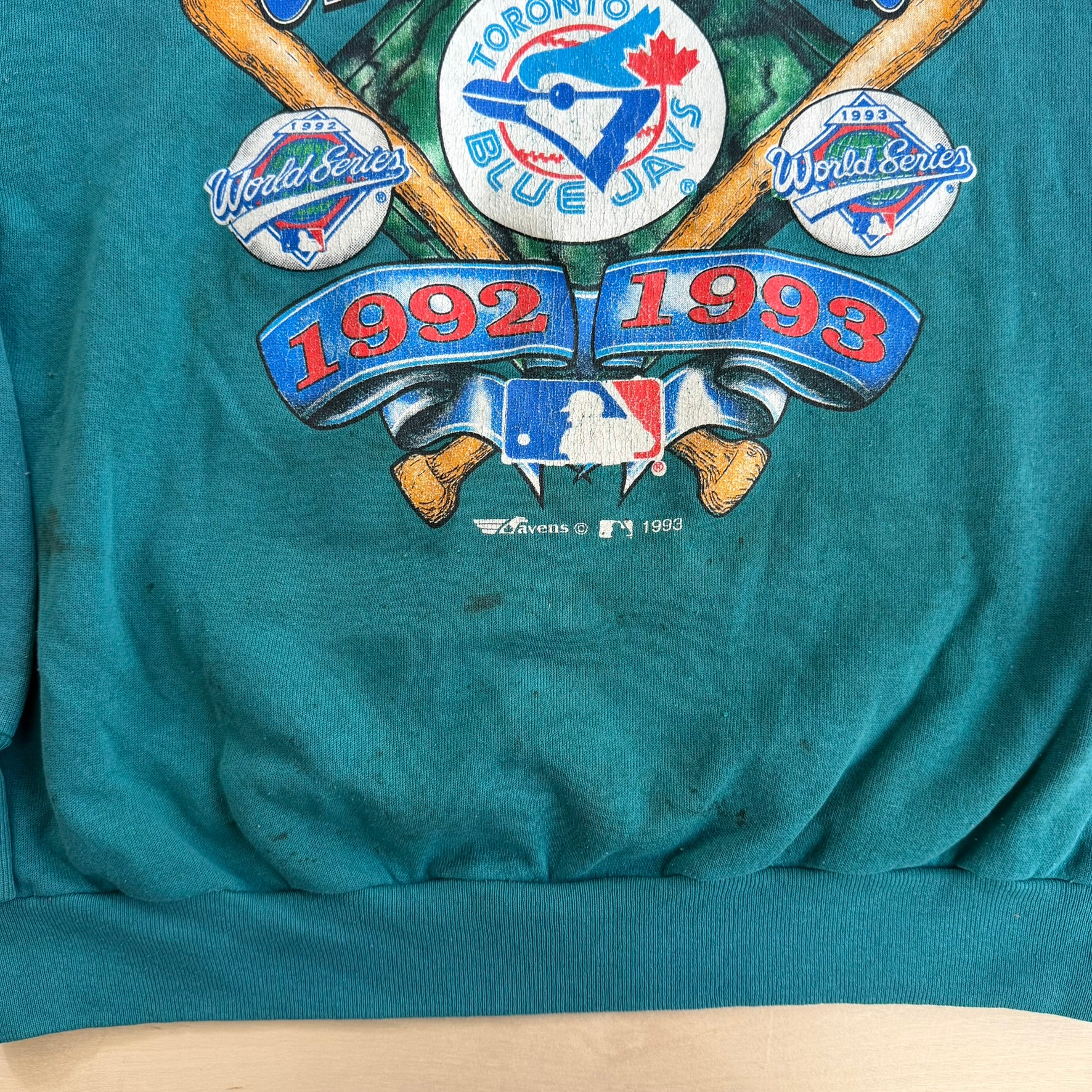 Vintage '93 Toronto Blue Jays MLB World Champions Graphic Made In USA Crewneck - M