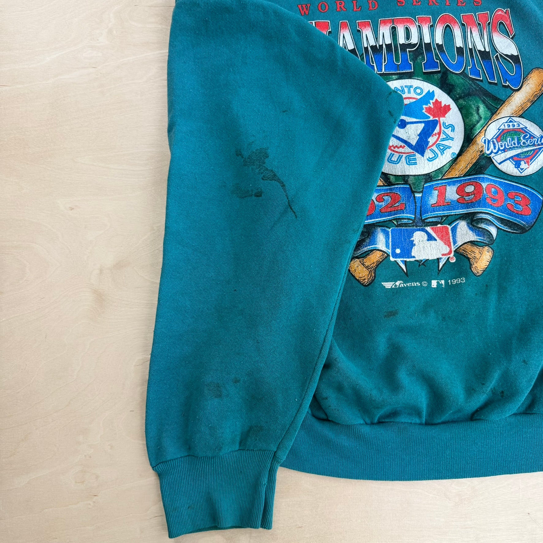 Vintage '93 Toronto Blue Jays MLB World Champions Graphic Made In USA Crewneck - M