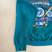 Vintage '93 Toronto Blue Jays MLB World Champions Graphic Made In USA Crewneck - M