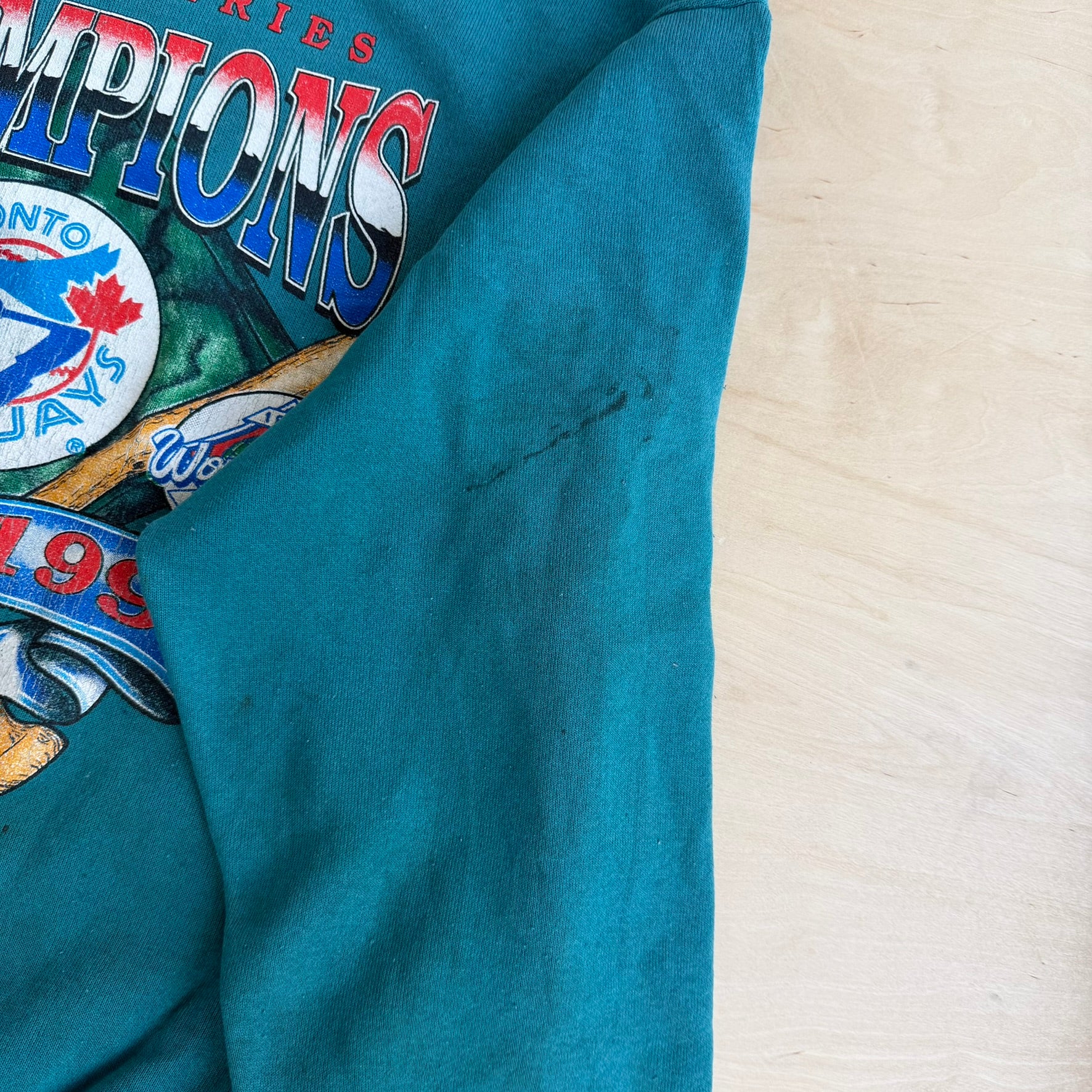 Vintage '93 Toronto Blue Jays MLB World Champions Graphic Made In USA Crewneck - M
