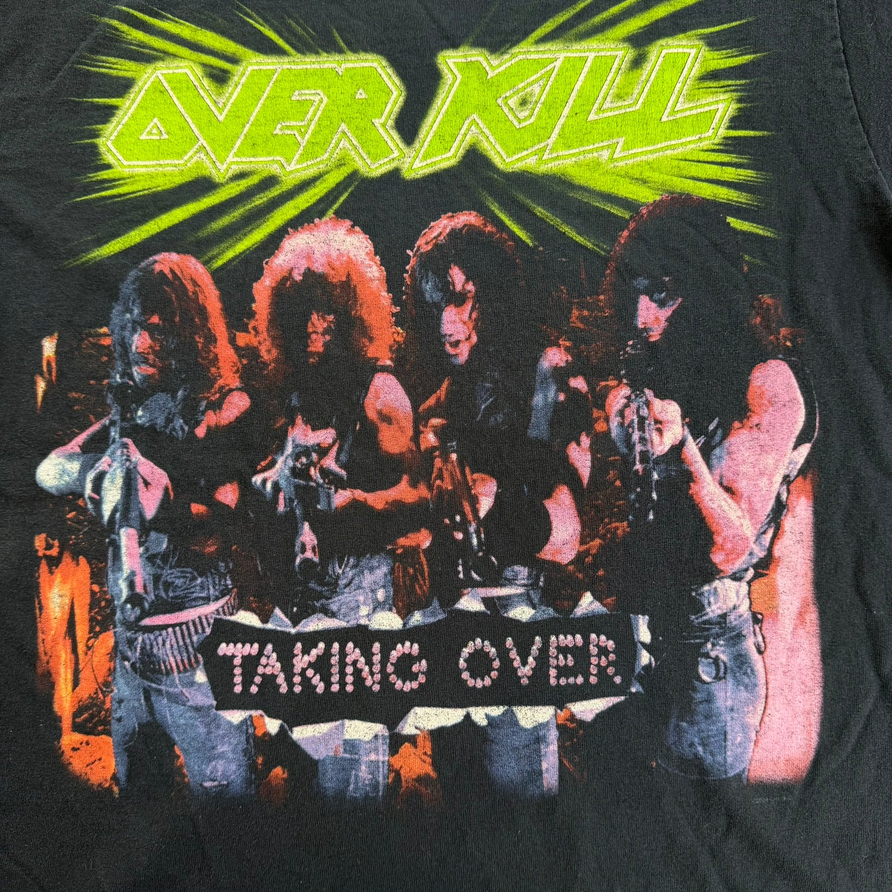 J- Vintage '04 Over Kill Taking Over Album Cover Reprint Graphic Tee - M