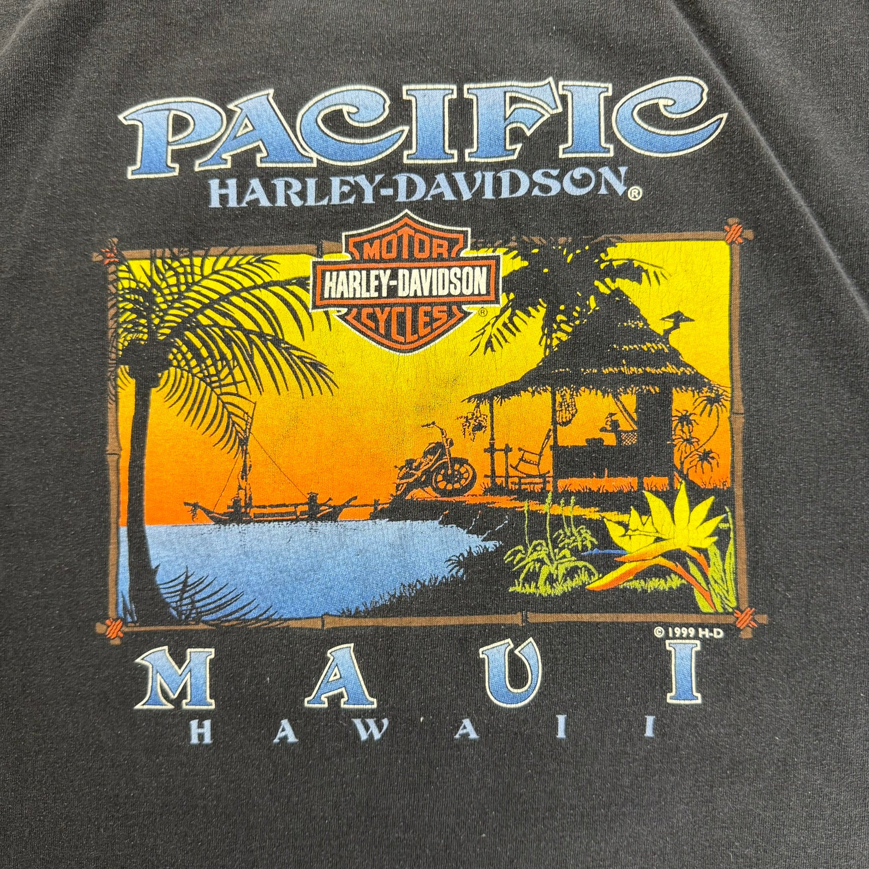 J- Vintage '99 Harley Davidson Maui Hawaii Made In USA Graphic Tee - L