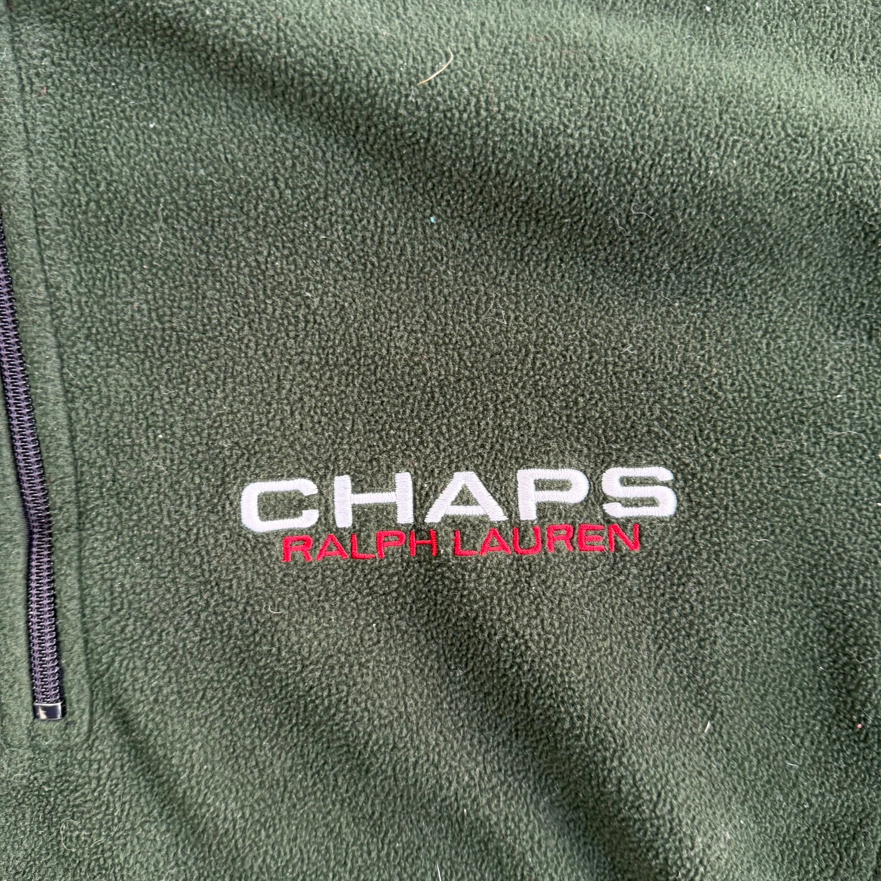 Vintage 90s Chaps RL Embroidered Quarter Zip Polar Fleece - M