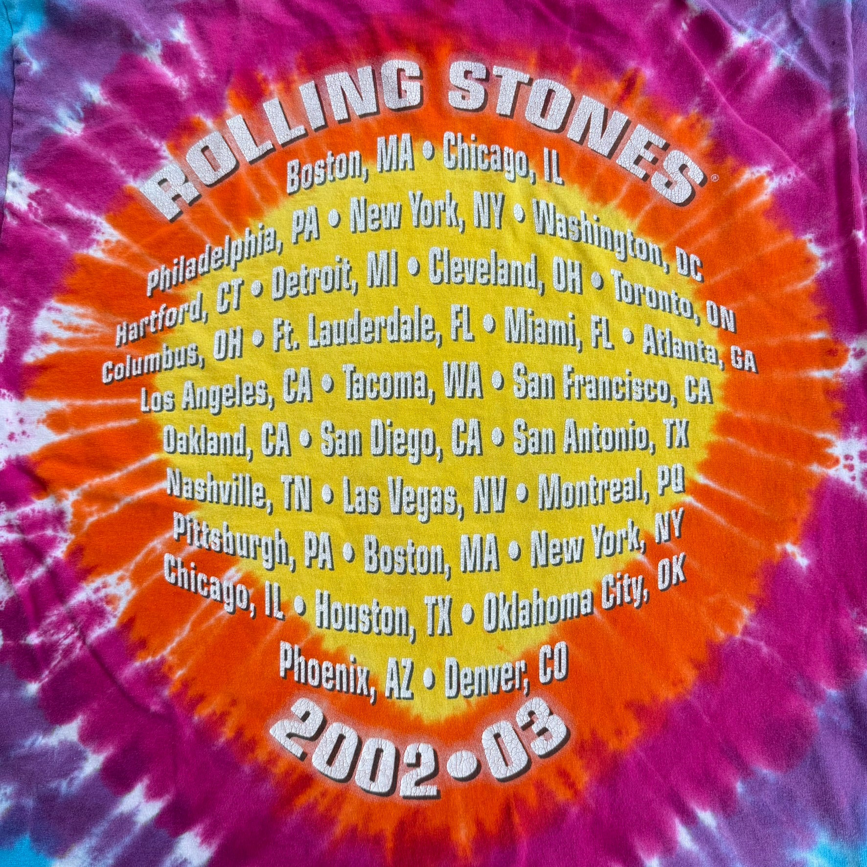 J- Vintage '02 The Rolling Stones Tour Graphic Tie Dye Tee - L