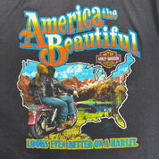 J- Vintage '88 Harley Davidson America The Beautiful Graphic Made In USA Single Stitch Tee - L