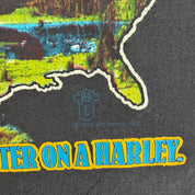 J- Vintage '88 Harley Davidson America The Beautiful Graphic Made In USA Single Stitch Tee - L