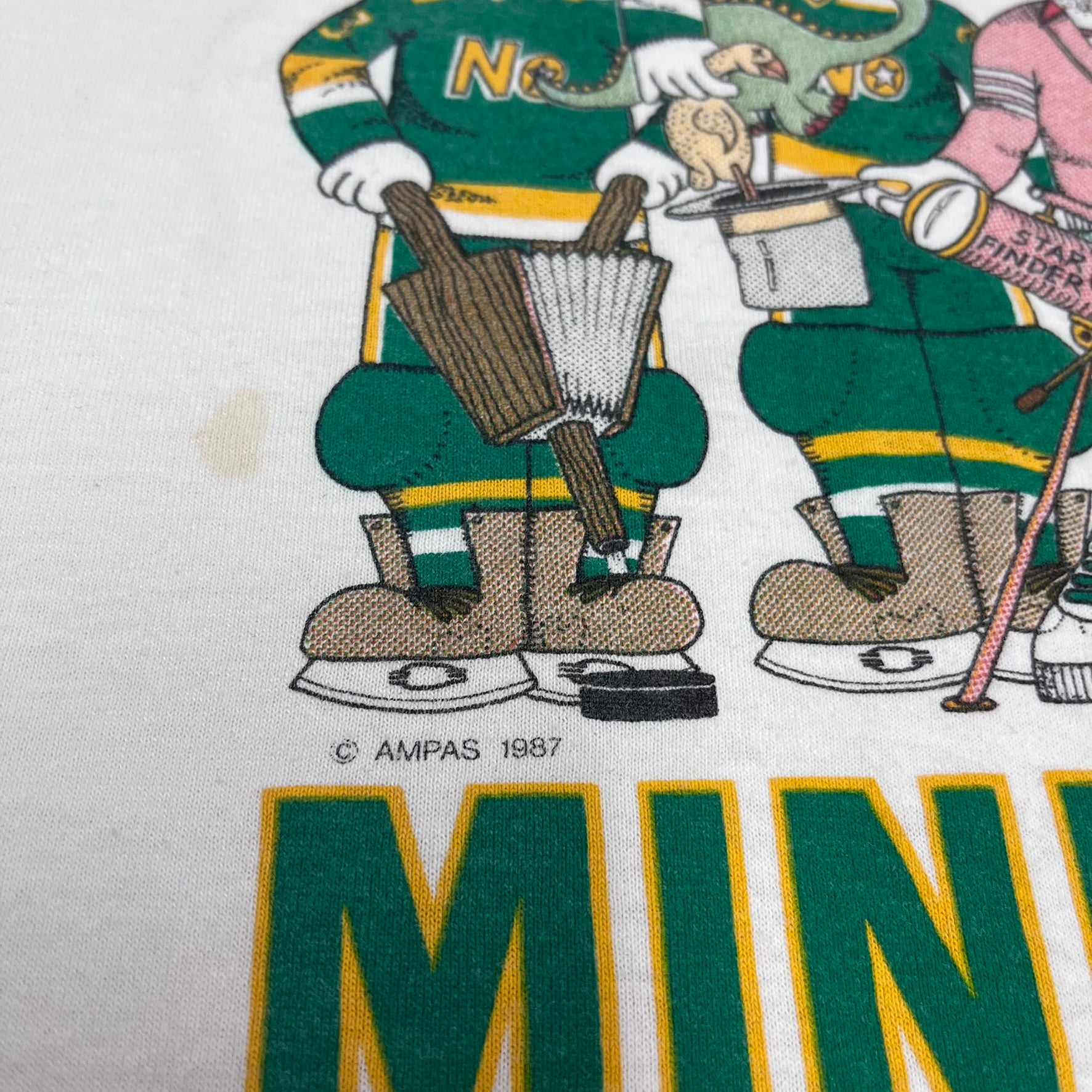 F- Vintage 1987 Minnesota No Stars NHL Parody Single Stitch Tee