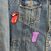 HOM Rolling Stones Tongue Logos Reworked Denim Jacket - M