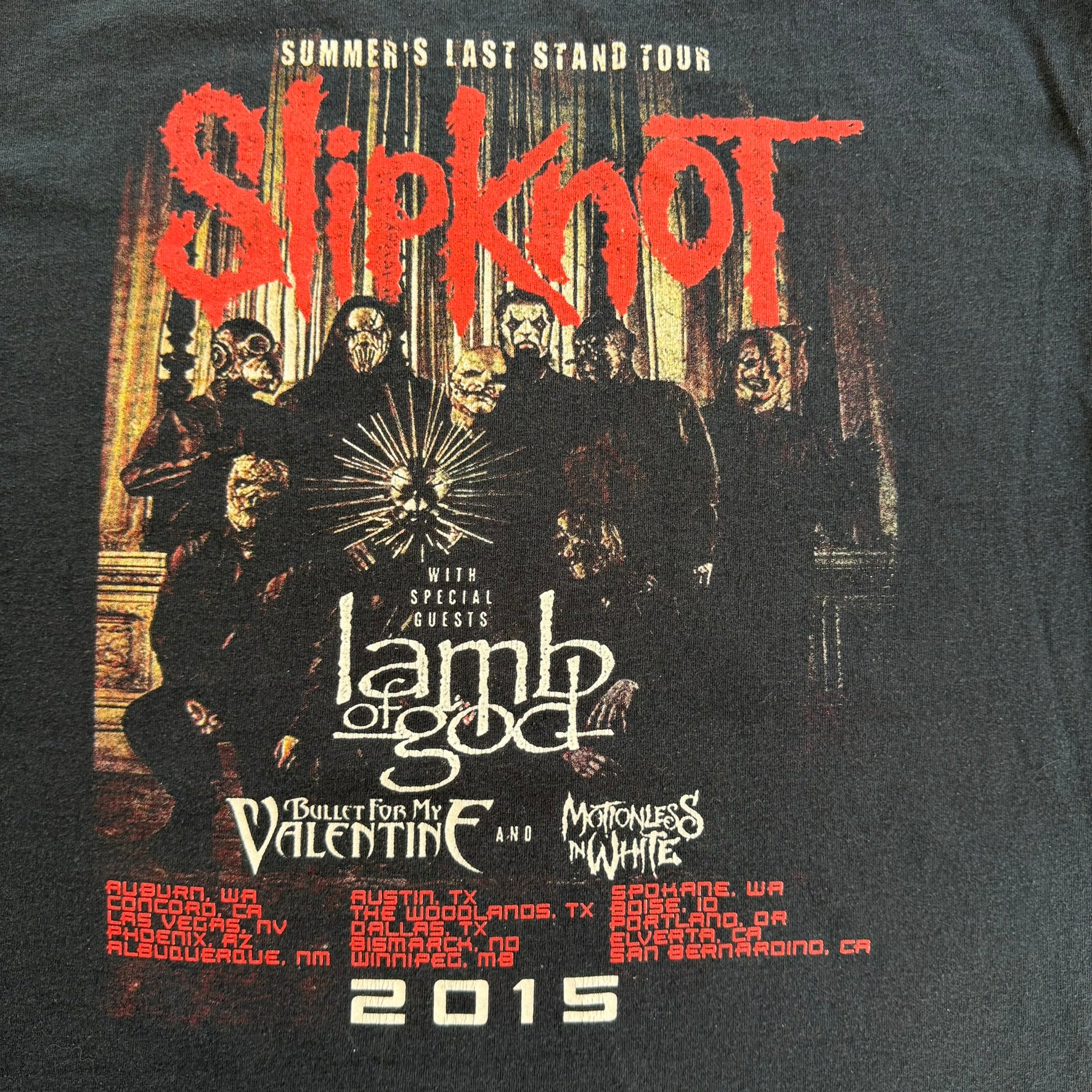 J- '15 Slipknot Summer's Last Stand Tour Picture Graphic Tee - L