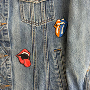 HOM Rolling Stones Tongue Logos Reworked Denim Jacket - M
