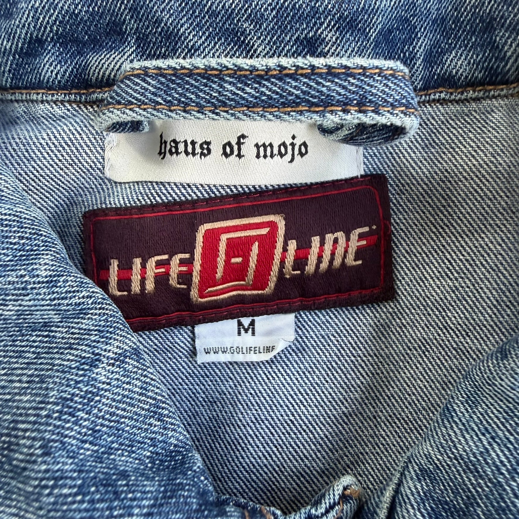 HOM Rolling Stones Tongue Logos Reworked Denim Jacket - M
