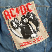 HOM AC/DC TNT Highway To Hell Reworked Denim Jacket - L