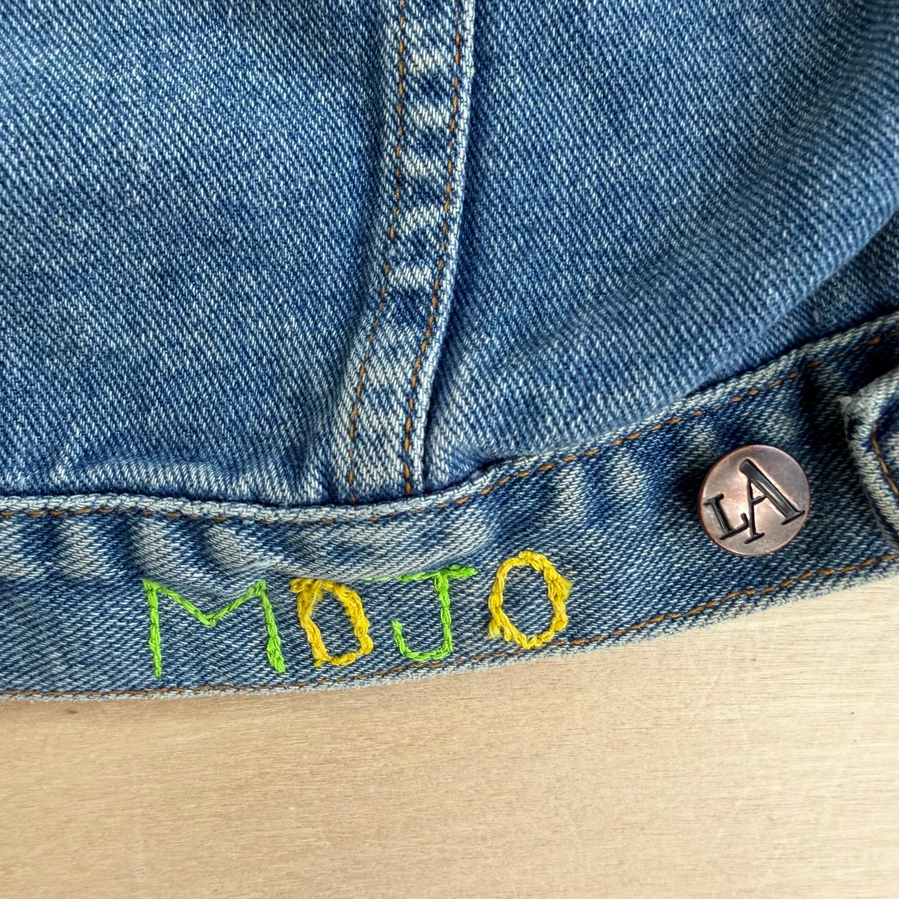 HOM AC/DC TNT Highway To Hell Reworked Denim Jacket - L