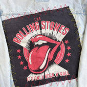 HOM Rolling Stones Its Only Rock N Roll Light Wash Reworked Denim Jacket - M