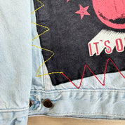 HOM Rolling Stones Its Only Rock N Roll Light Wash Reworked Denim Jacket - M