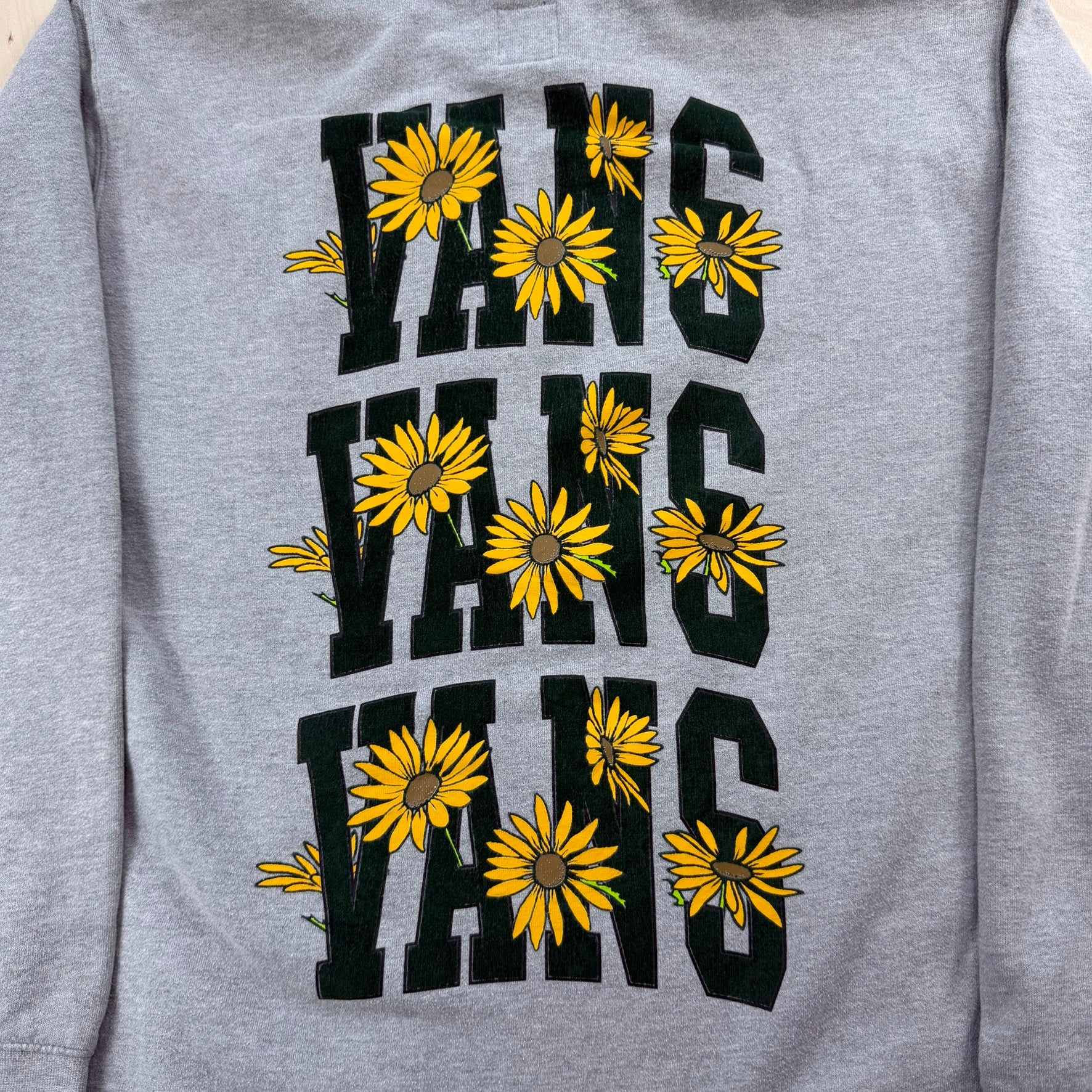 J- Vans Sun Flower Graphic & Text Hoodie - M