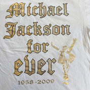 J- Vintage '09 Michael Jackson Legendary Picture & Rhinestones Text Graphic Tee - XL