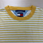 J- Vintage Tommy Hilfiger Yellow Striped Tee - XL