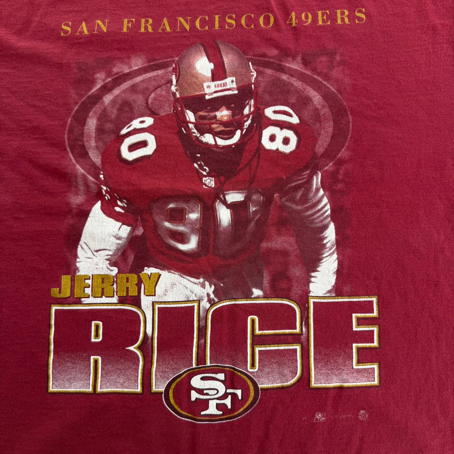 J- Vintage 90s San Francisco 49ers Jerry Rice NFL Picture Graphic Tee - XL