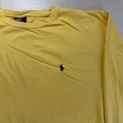J- Vintage Polo Ralph Lauren Embroidered Logo Single Stitch Long Sleeve Tee - XL