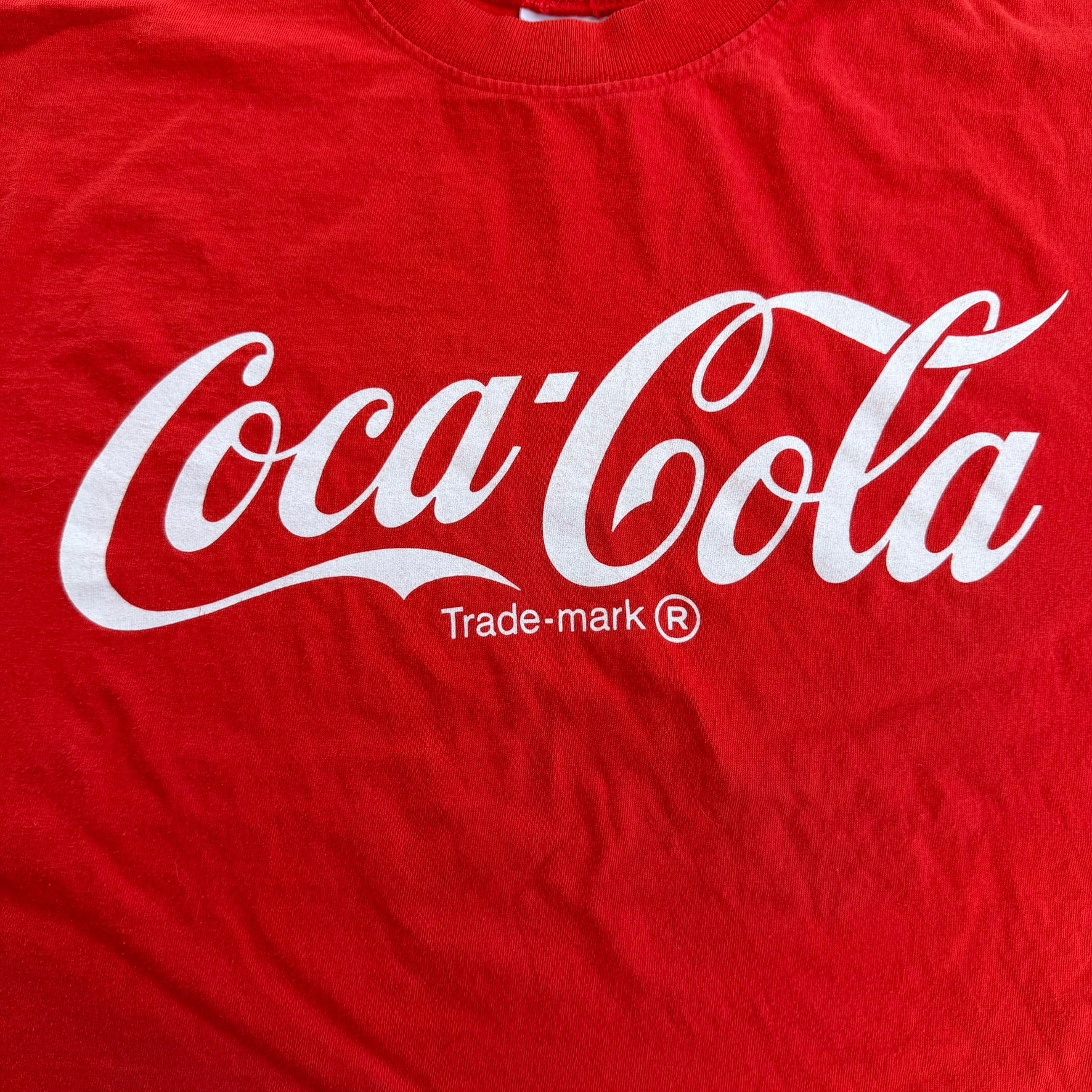 J- Vintage '92 Coca Cola Logo text Graphic Made In USA Tee - L