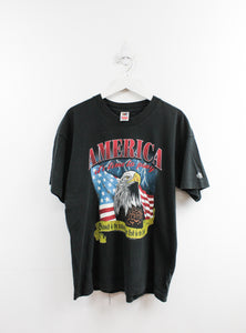 Vintage 1995 American It's Time To Pray Flag & Eagle Tee