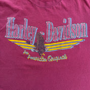 J- Vintage '87 Harley Davidson Seattle Wash. Downtown Graphic Made In USA Single Stitch Tee - L