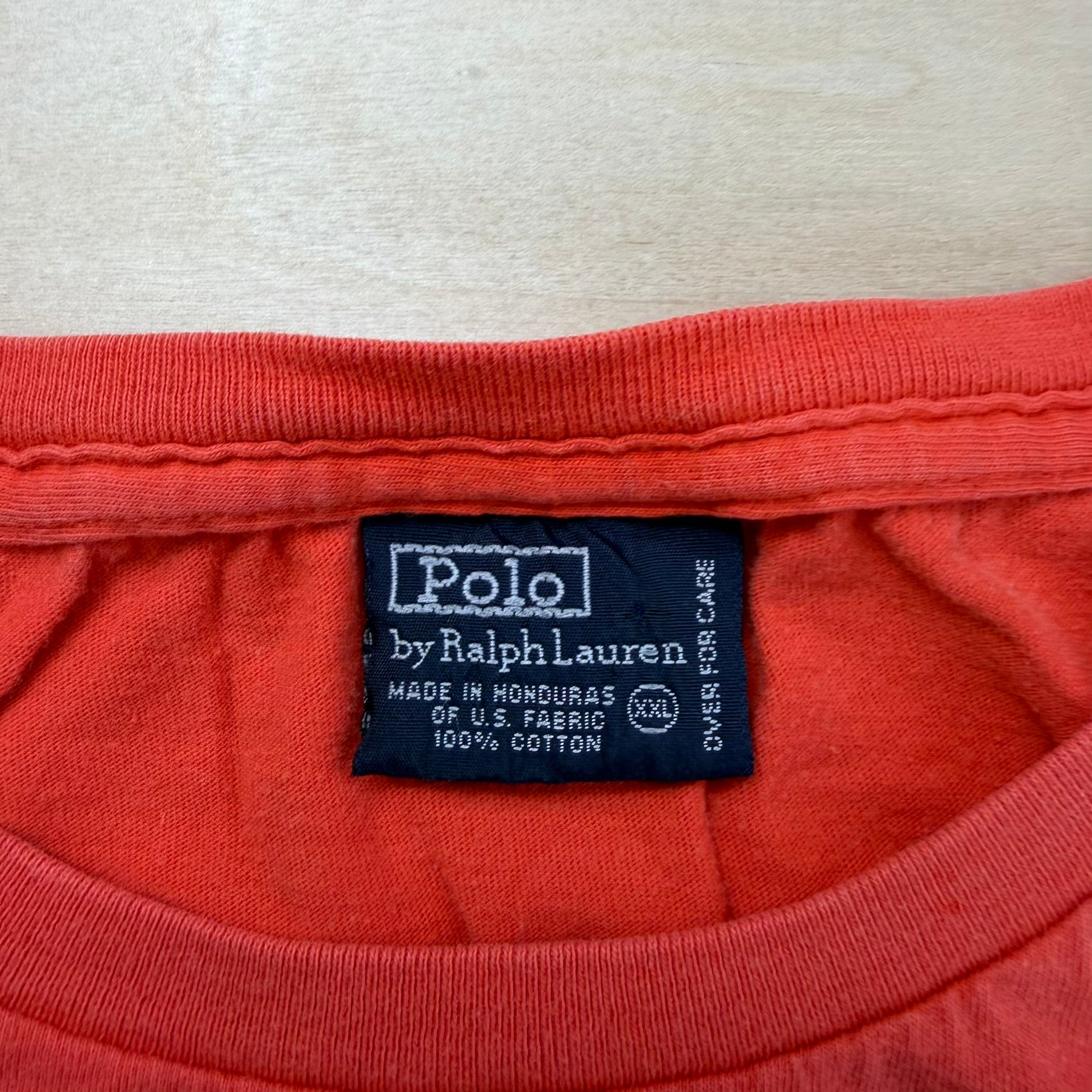 J- Vintage Polo Ralph Lauren Embroidered Logo Single Stitch Tee - 2XL