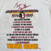 J- Vintage '99 Florida State University Bobby Bowden 300 Victories Graphic Made In USA Single Stitch Tee - L