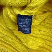 Vintage Women's Ralph Lauren Embroidered Logo Yellow Knit Sweater - Women's XL