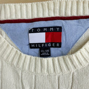 Vintage 90s Tommy Hilfiger Embroidered Crest Knit Sweater - 2XL