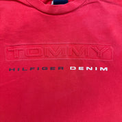 J- Vintage Tommy Hilfiger Denim Puff Print Logo & Text Tee - L