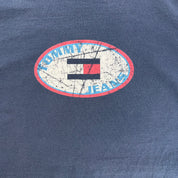 J- Vintage Tommy Hilfiger Logo & Text Tee - 2XL